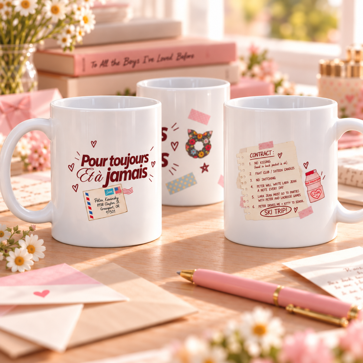 Tasse À tous les garçons que j'ai aimés – "Always and Forever"