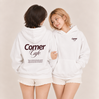Hoodie unisexe À tous les garçons que j'ai aimés – "Corner Cafe"