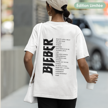 T-shirt Unissexo "BIEBER" – Playlist Personalizável