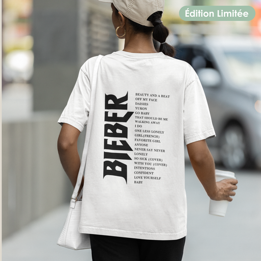 T-Shirt unisex "BIEBER" – Playlist personalizzabile