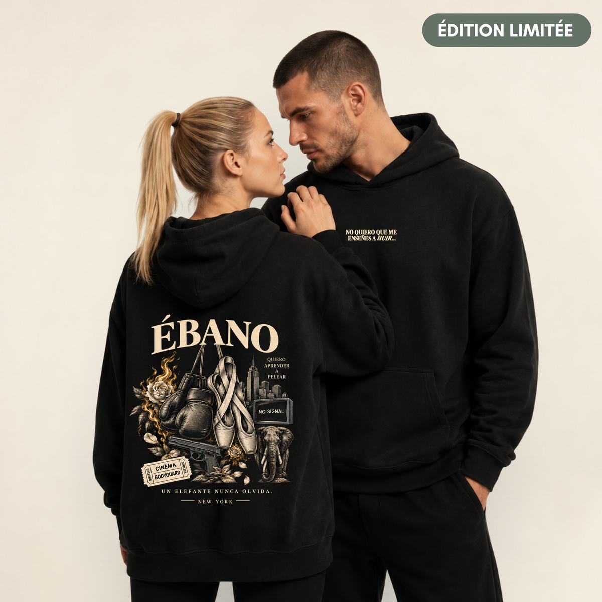 Hoodie unisexe Marfil – "Ébano"