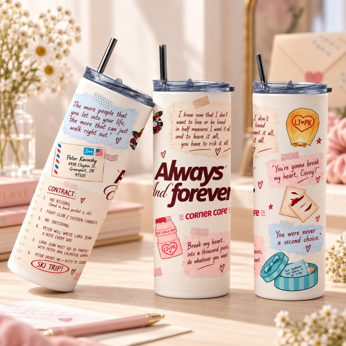 Vaso térmico A todos los chicos de los que me enamoré – “Always and Forever”