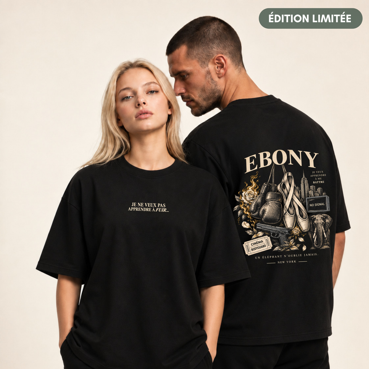 T-shirt unisex Marfil – “Ébano”