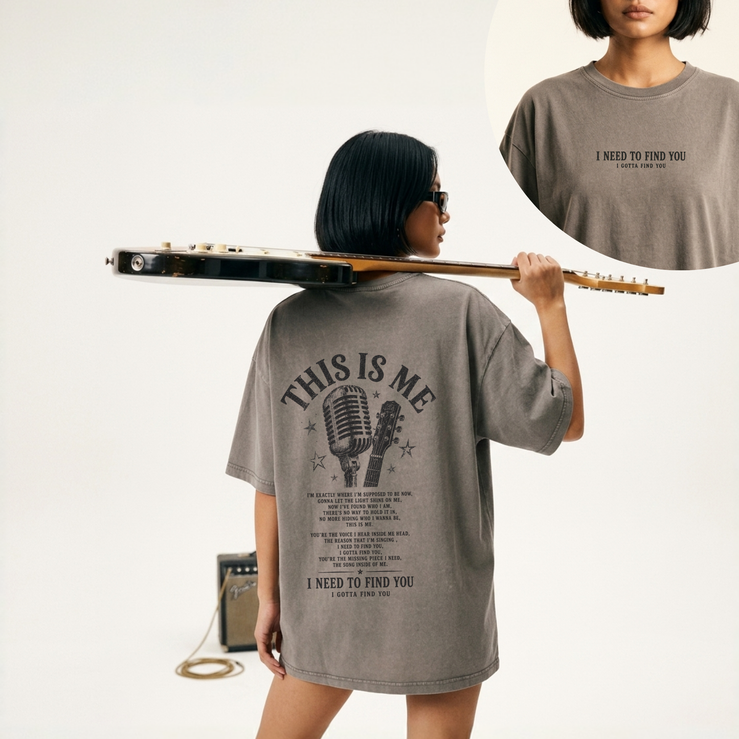 T-shirt com efeito vintage Camp Rock – "This Is Me"