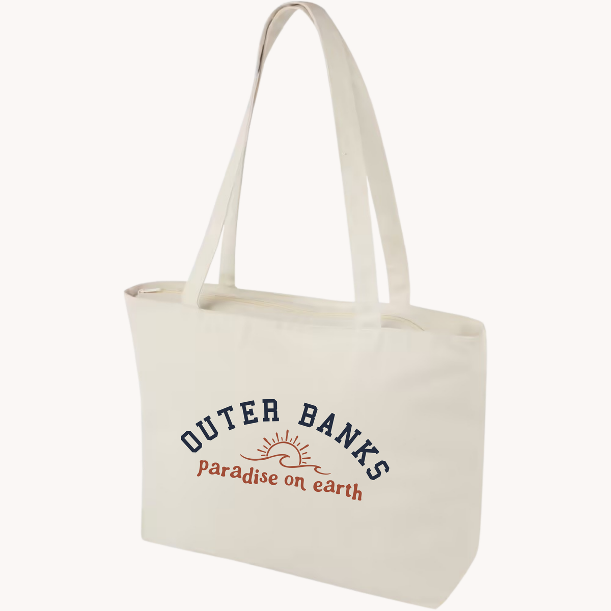 Baumwolltasche mit Reißverschluss Outer Banks – „Paradise on Earth“