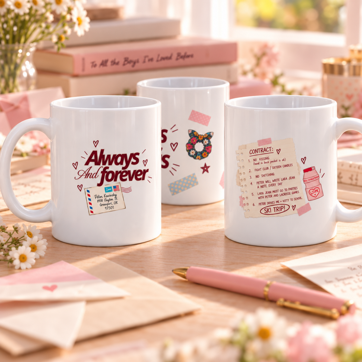 Tasse À tous les garçons que j'ai aimés – "Always and Forever"