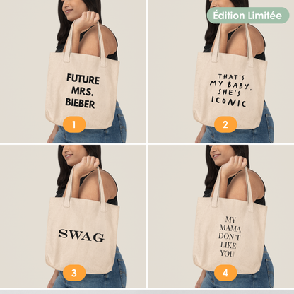 Borsa in cotone con cerniera "Justin Bieber" – Edizione Limitata