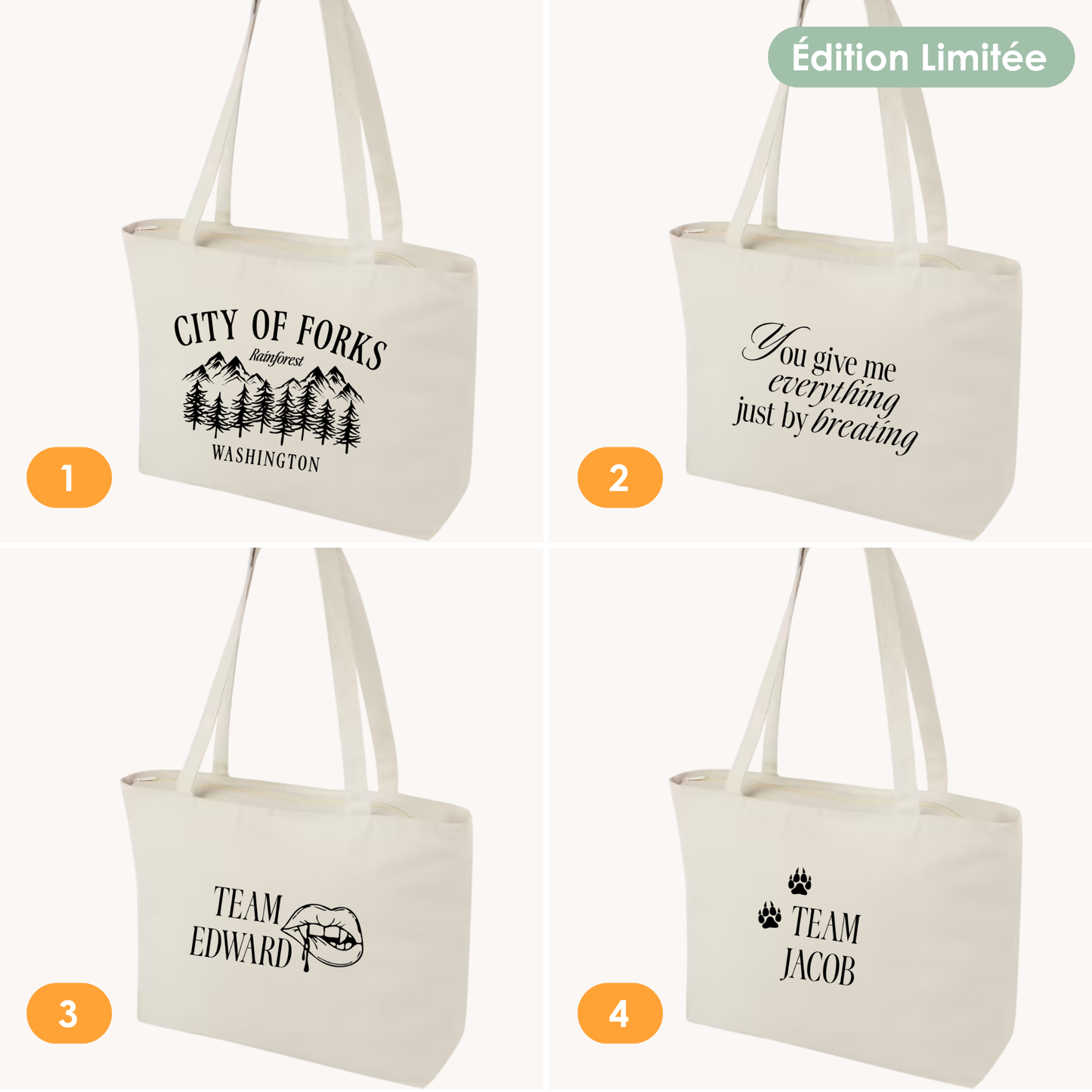 Borsa in cotone con cerniera "Twilight" – Edizione Limitata