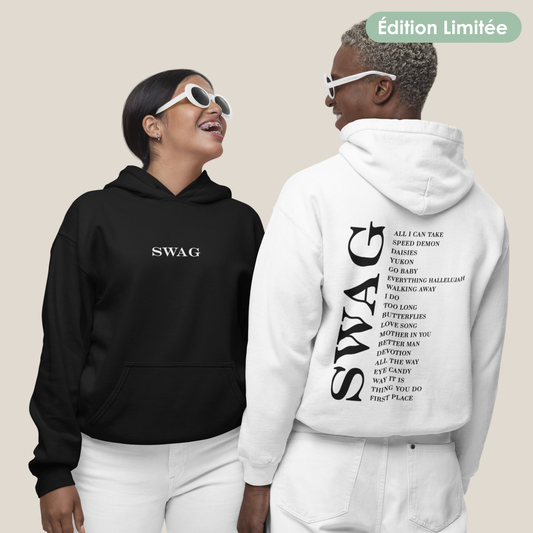 Sweat com Capuz Unissexo "SWAG" – Playlist Personalizável